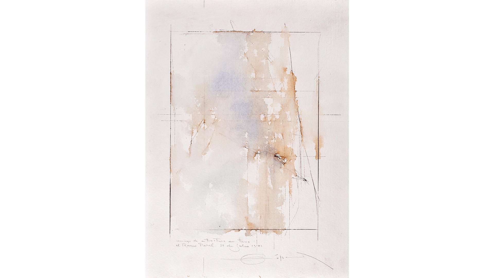 Fernando Zóbel Ensayo de estructura en torno al recreoperal   1981   Watercolour on paper, 59.5 x 50 cm. Courtesy of Galeria Cayón 